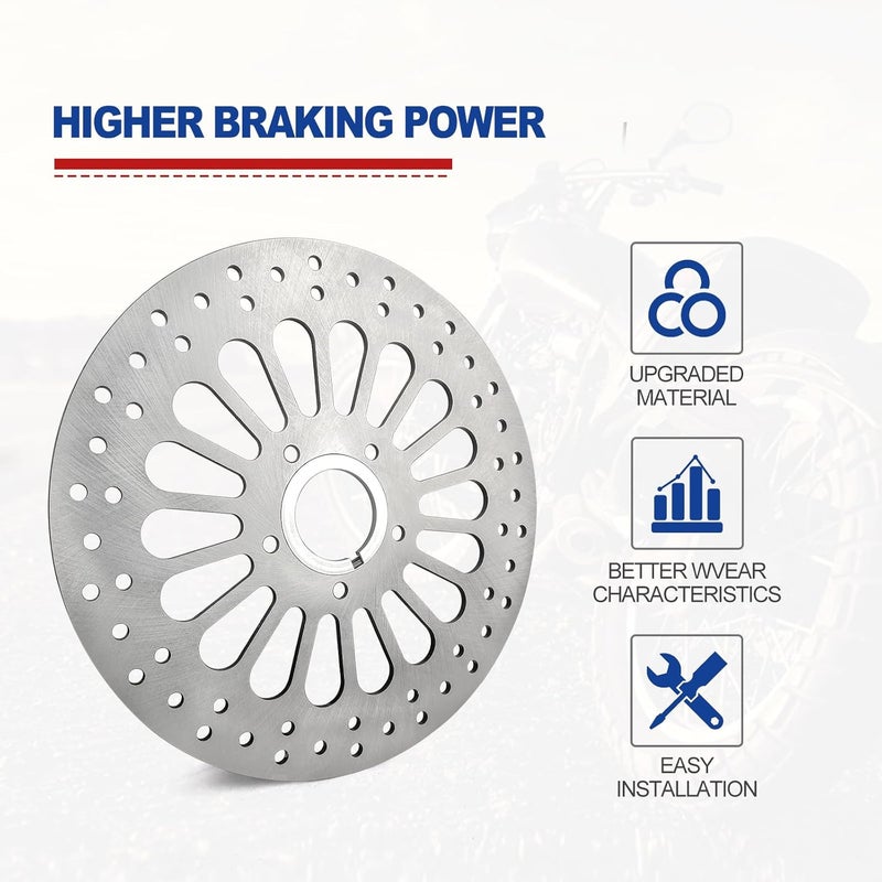 Vrasly 1 Piece 11.5''Front Brake Rotor Disk for Harley Davidson Touring Sportster Dyna and Early Super Glide Softail Great Stainless Steel Brake part for harley davidson Motorcycle Models - Image 2